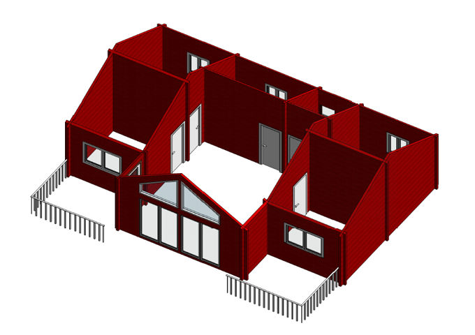 Plano 1 de casa Francia de 74 m2.