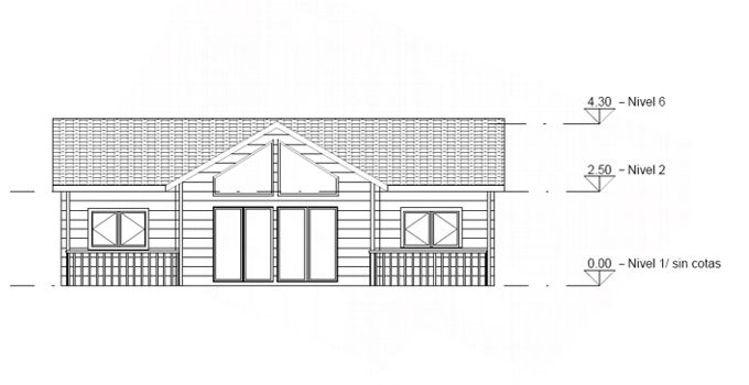 Plano 2 de casa Francia de 74 m2.