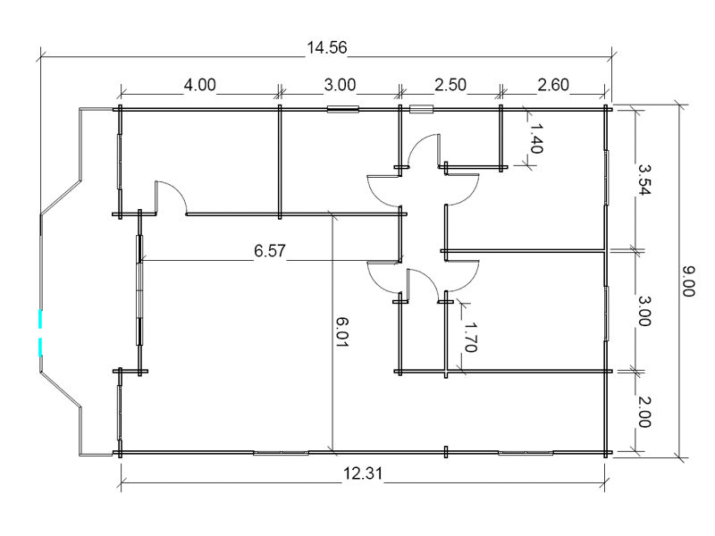 Plano 1 de casa Fresno de la Vega de 105 m2.