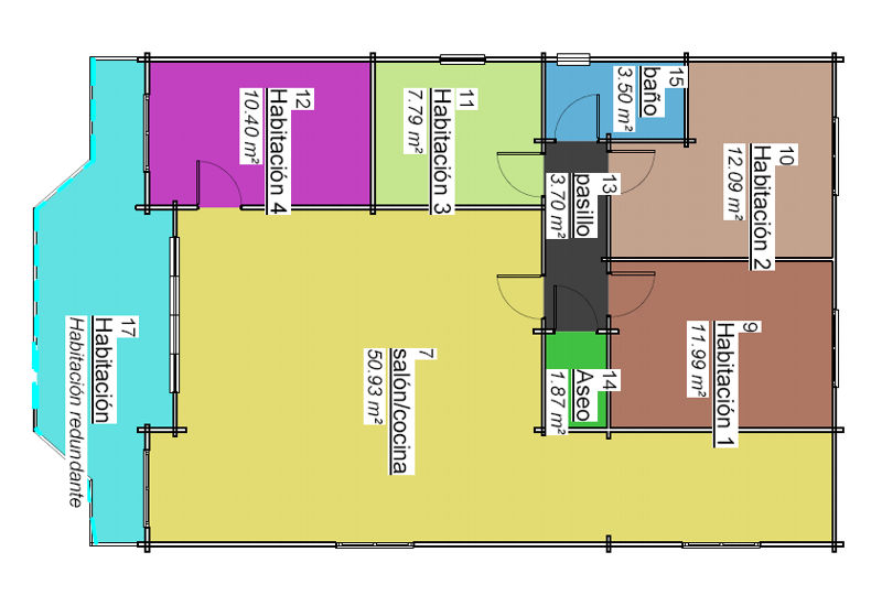 Plano 2 de casa Fresno de la Vega de 105 m2.